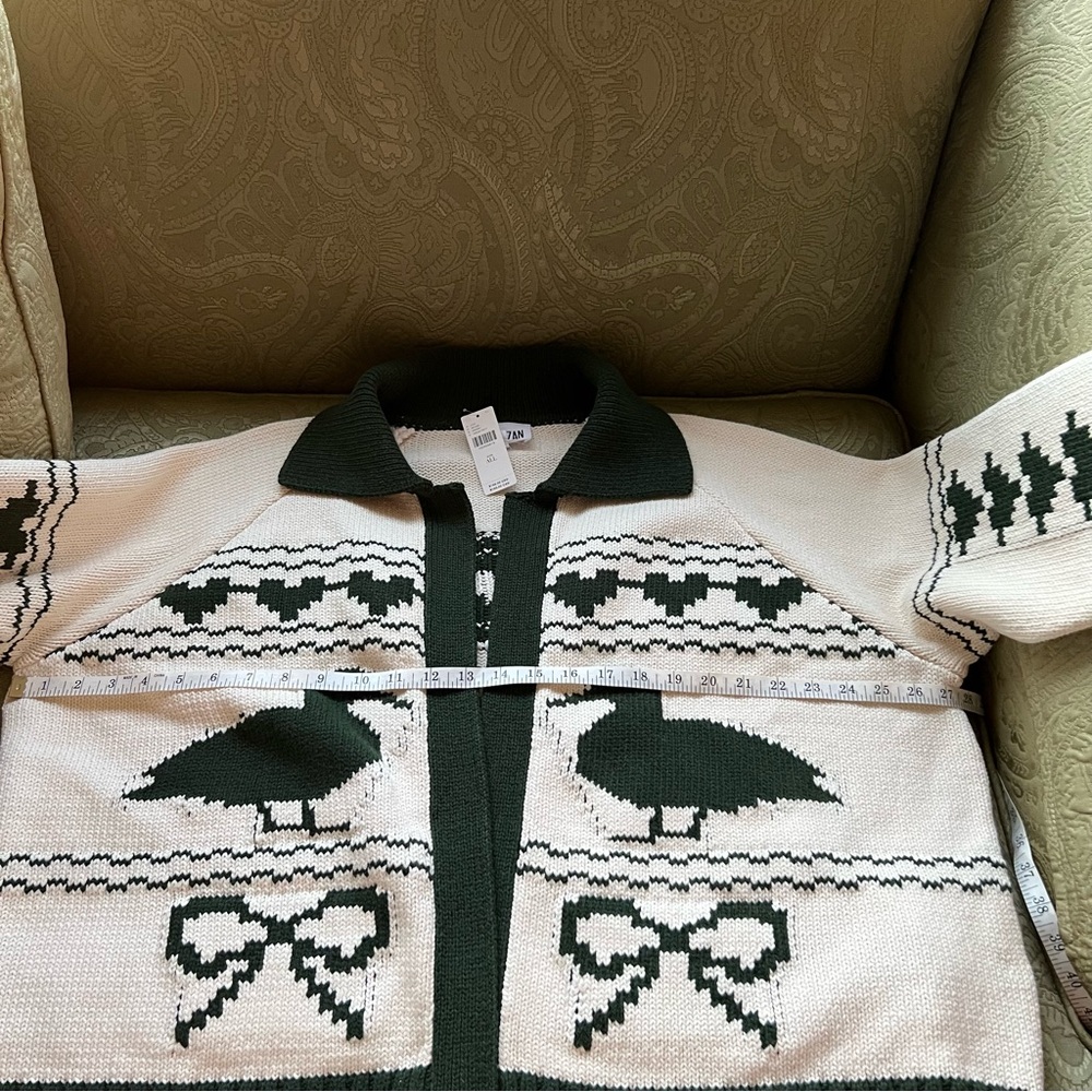 NWT Anthropologie Bel Kazan Knitted Duck Icon Cardigan Sweater One Size - Picture 11 of 16